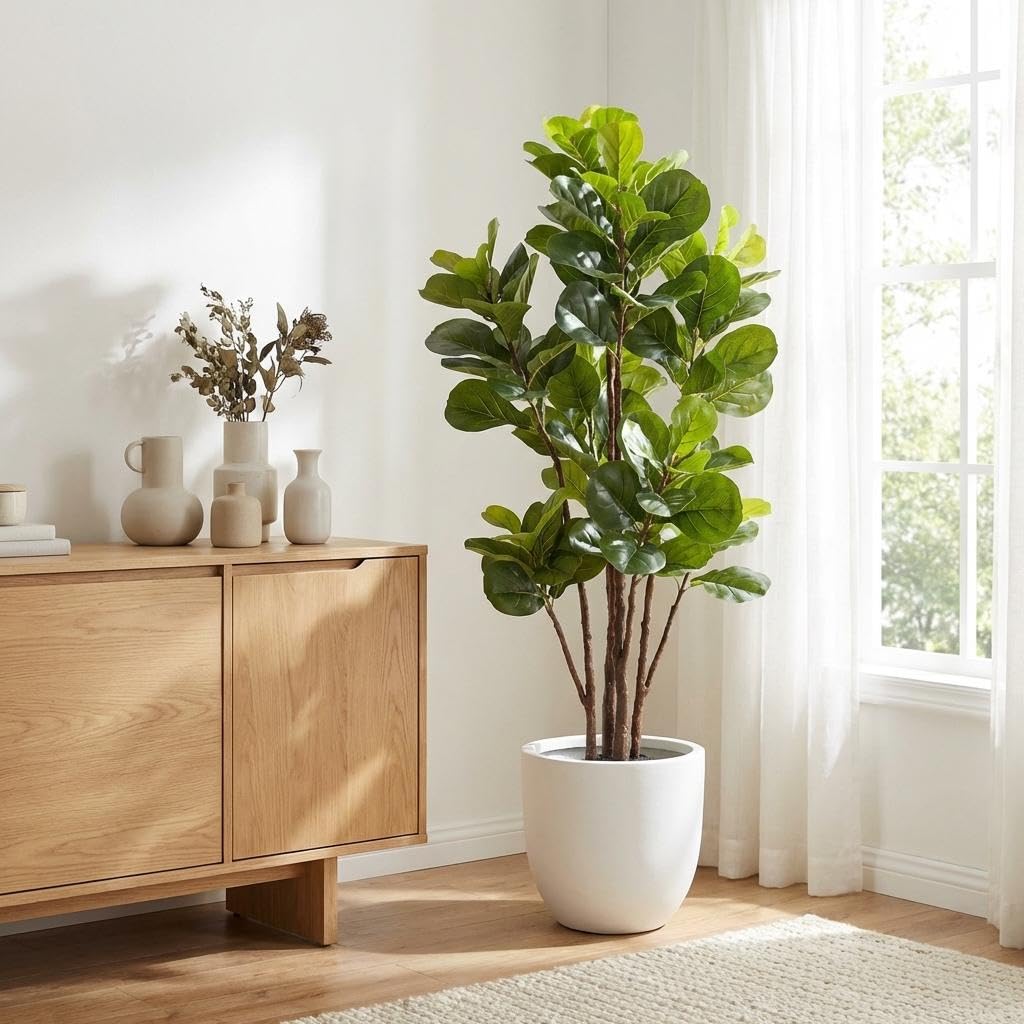 Ficus Lyrata Tree - Ficus Lyrata Artificiale, Albero Finto da