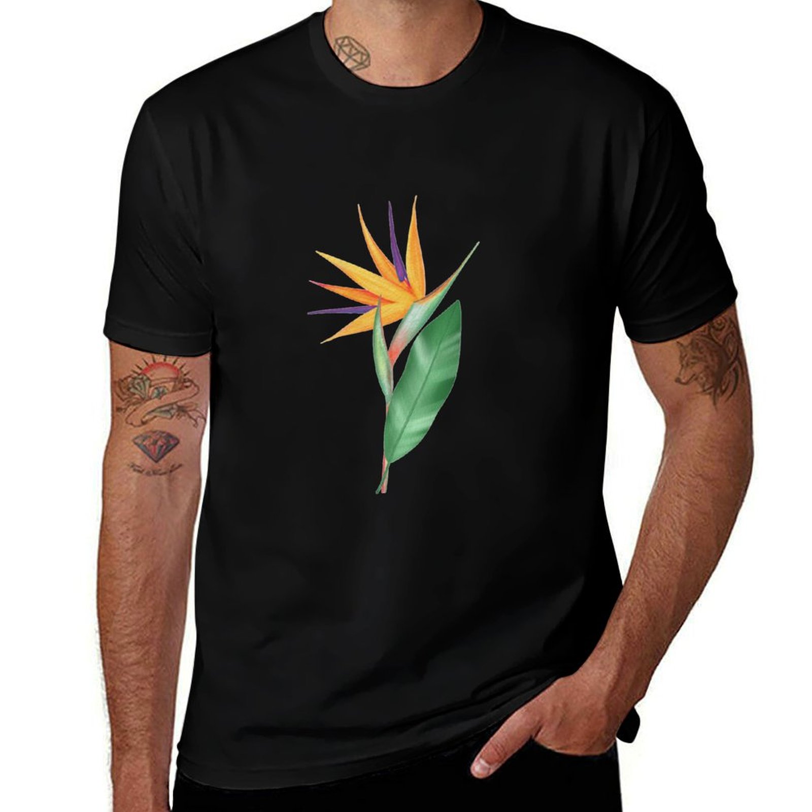 Bird Paradise Strelitzia - T-shirt con fiore di uccello del