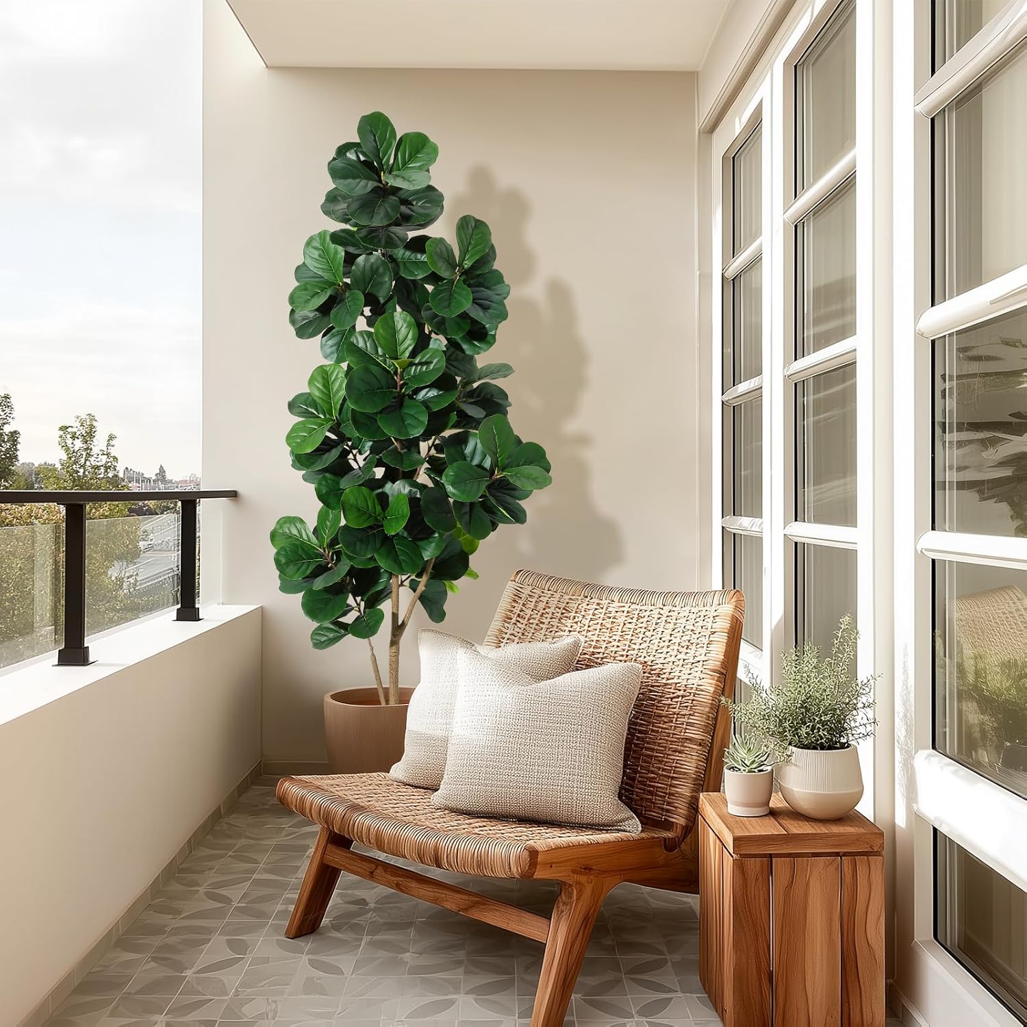 Albero di fico artificiale con - Ficus Lyrata Tree recensione e prezzo